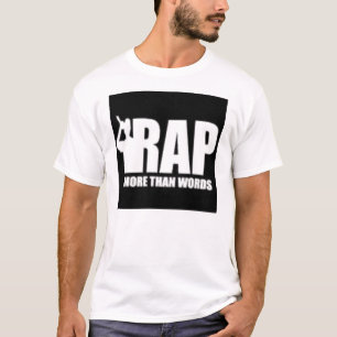 T-shirt Coup sec et dur de Recordz de flamme de blanc