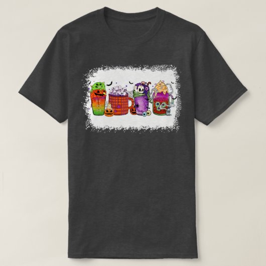 T-shirt Coupe Chocolat Chaud Automne Halloween (Design devant)