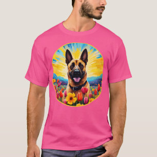 T-shirt Coupe colorée de Fleur de Montagne Malinois