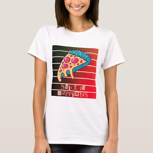 T-shirt Coupe de Bonheur avec pizza (Devant)