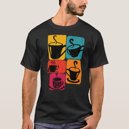 T-shirt Coupe de café Retro (Devant)