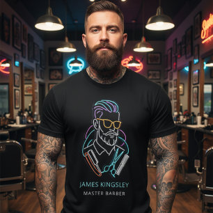 T-shirt Coupe de cheveux professionnelle de barbier Rasage