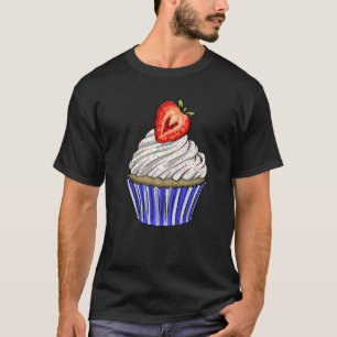 T-shirt Coupe de fraise Gâteaux Plain Femmes Cuire des muf