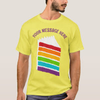 Coupe de gâteau arc-en-ciel avec message personnal