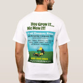 T-shirt Coupe de l'herbe dans le paysage des soins (Dos)