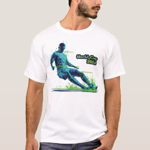 T-shirt Coupe du Monde 2026 Joueur de Football Slide Tackl