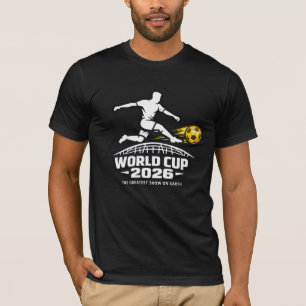 T-shirt Coupe du Monde 2026 Silhouette de Joueur de Footba