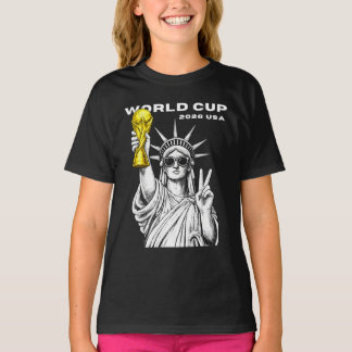 T-shirt Coupe du Monde 2026 USA Tournoi de Football Doré