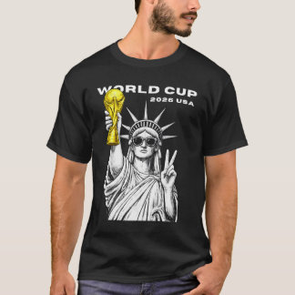 T-shirt Coupe du Monde 2026 USA Tournoi de Football Doré