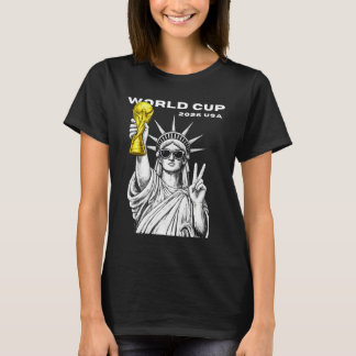T-shirt Coupe du Monde 2026 USA Tournoi de Football Doré