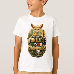 T-shirt Coupe du Monde d'Algérie 2026 Champions Victoire d