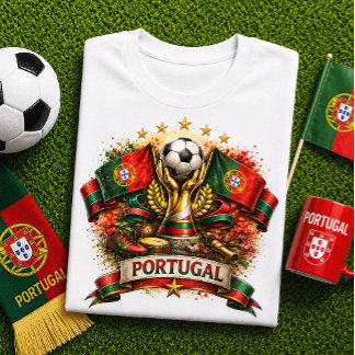 T-shirt Coupe du Monde de Football Portugais Soccer Portug