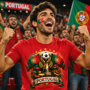 T-shirt Coupe du Monde de Football Portugais Soccer Portug