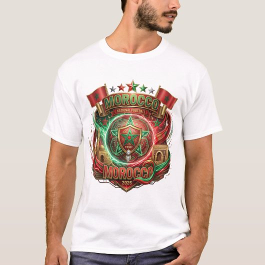 T-shirt Coupe du Monde FIFA 2026 - Maroc (Devant)