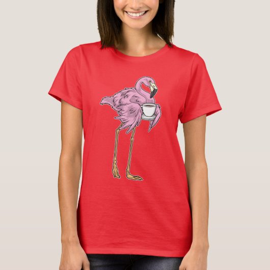 T-shirt Coupe Flamant rose de café (Devant)