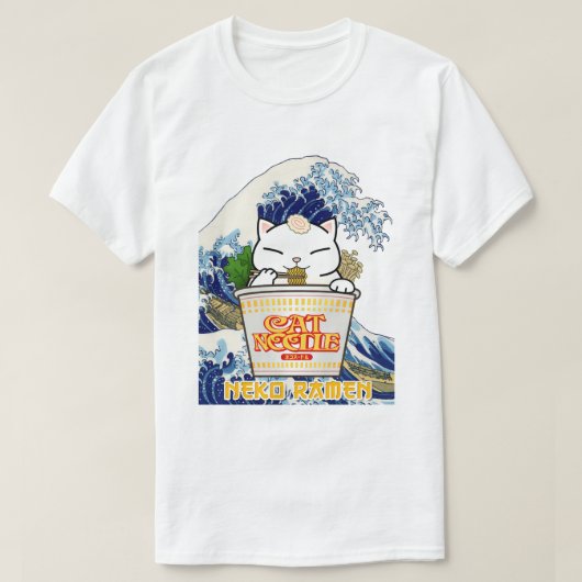 T-shirt Coupe Noodle Ramen Chat (Design devant)