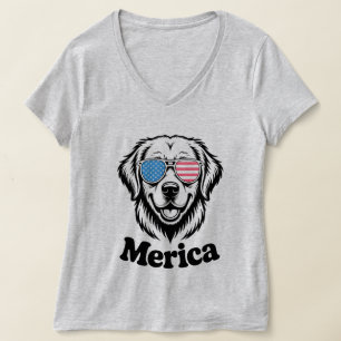 T-shirt "Coupe patriotique à Shades - 4 juillet Dog Pride 