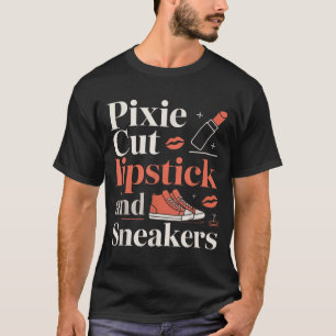 T-shirt Coupe pixie rouge à lèvres et baskets style de che