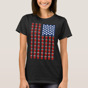 T-shirt Coupe Solo Rouge à la mode du 4 juillet Beer Pong