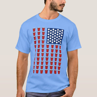 T-shirt Coupe Solo Rouge Tendance 4 Juillet Beer Pong Drap