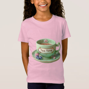 T-Shirt Coupe verte, framboise et bleuet