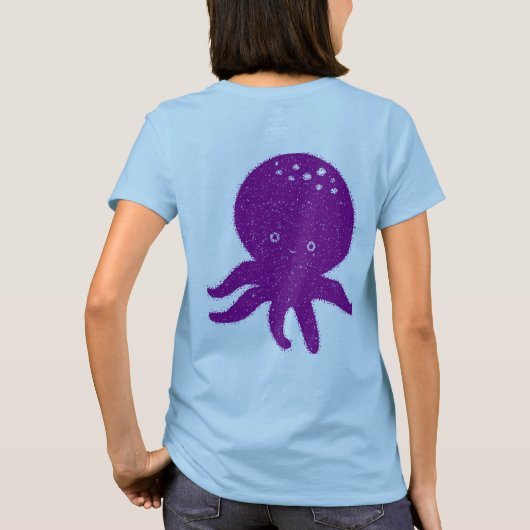 T-shirt Coupe violet octopus Ancien imprimé (Dos)