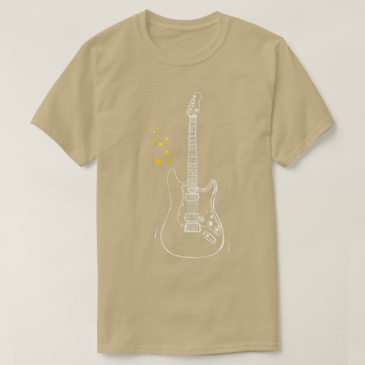 T-shirt Couper les notes de guitare, chemise guitariste, m (Design devant)