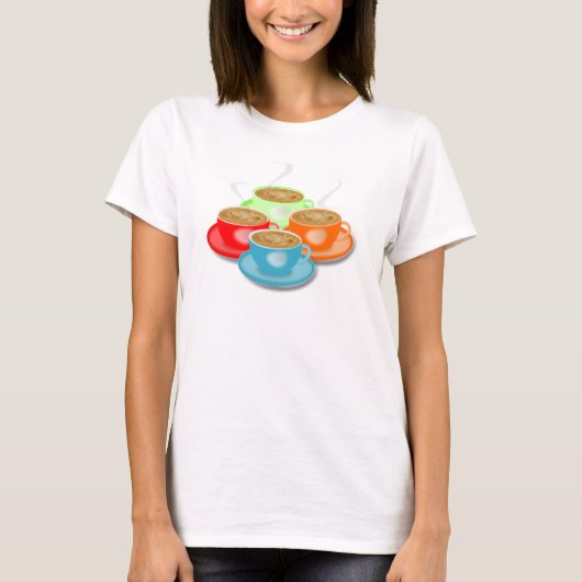 T-shirt Coupes de café colorées (Devant)