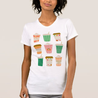 T-shirt Coupes de café d'automne | Latte d'épices Citrouil