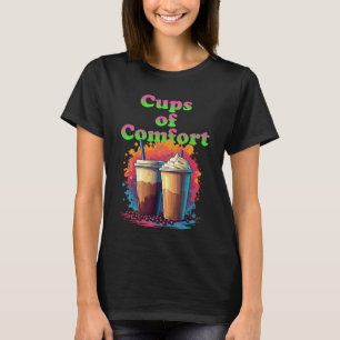 T-shirt Coupes mignonnes de confort café chaud et glacé Te