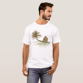T-shirt Couple assis sur un palmier (Devant entier)