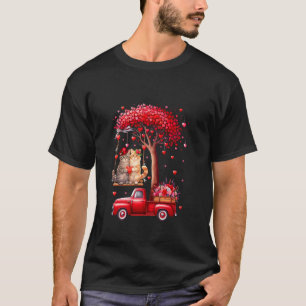 T-shirt Couple Chats Saint-Valentin Cœurs Arbre Camionnett