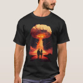 T-shirt Couple d'amour devant la bombe atomique bouillie (Devant)