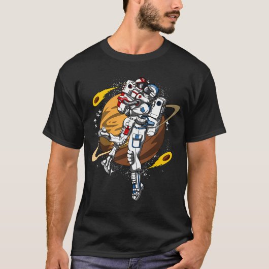 T-shirt Couple d'astronautes de l'espace (Devant)