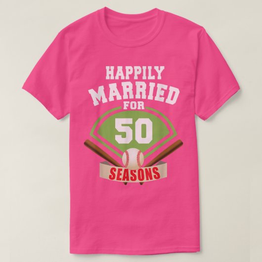 T-shirt Couple de baseball du 50e anniversaire du Mariage (Design devant)