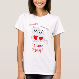 T-shirt Couple de chat personnalisé pour la Saint Valentin