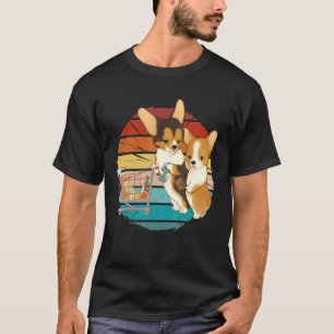 T-shirt Couple de chiens Corgi vintage au supermarché Corg