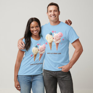 T-shirt Couple de crème glacée - Amour au premier coup