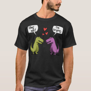 T-shirt Couple de dinosaures T-Rex Embrasse-moi journée Pe