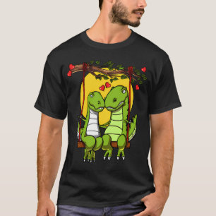 T-shirt Couple de dinosaures T-Rex mignon