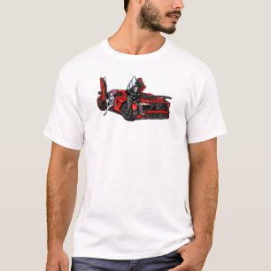 T-shirt Couple de gangsters d'anime cool avec supercar rou