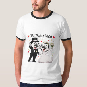 T-shirt Couple de mariage de football