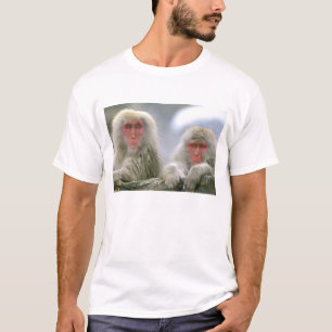 T-shirt Couple de singe des neiges, Macaque japonais