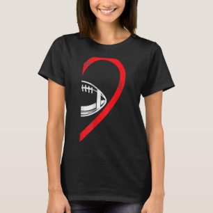 T-shirt Couple demi-coeur américain de football à droite c