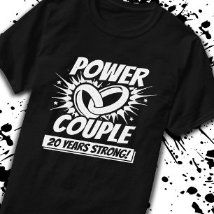 T-shirt Couple du 20e Anniversaire Marié 20 Ans Fort