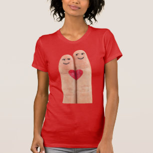 T-shirt Couple du coeur du doigt