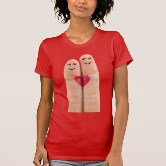 T-shirt Couple du coeur du doigt (Devant)
