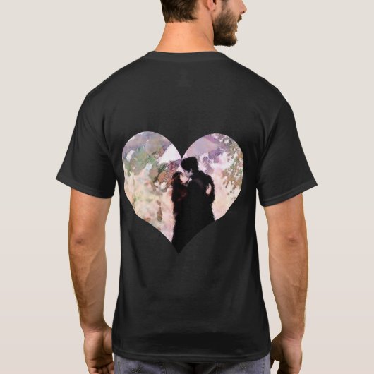 T-shirt Couple en amour S'embrasser dans la pluie Art Abst (Dos)