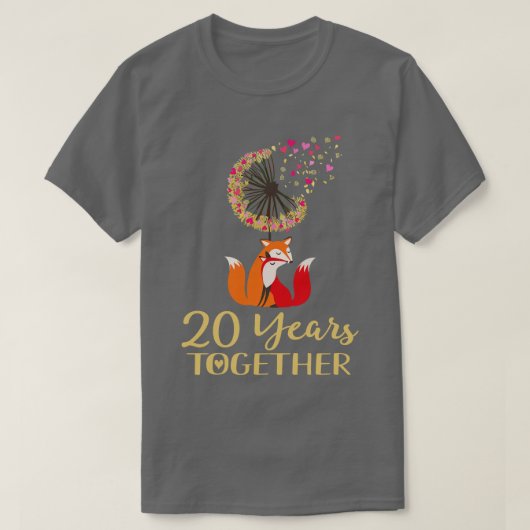 T-shirt Couple Fox 20e Anniversaire (Design devant)