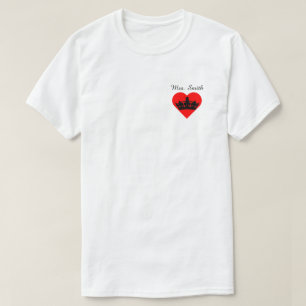T-shirt Couple jumeau reine royale Mme Crown Red Heart